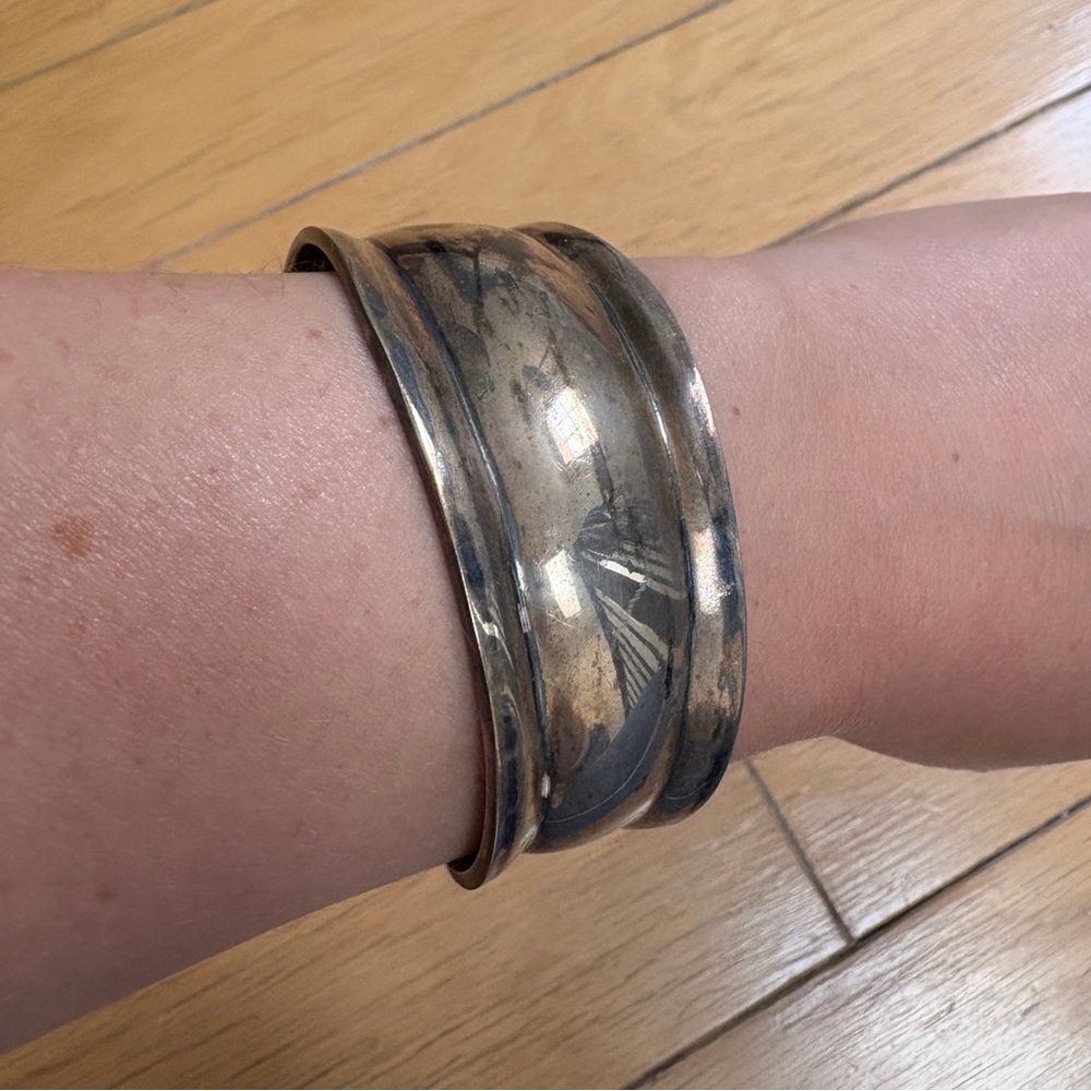 Rustic Silver Cuff Bracelet - Picture 5 of 7